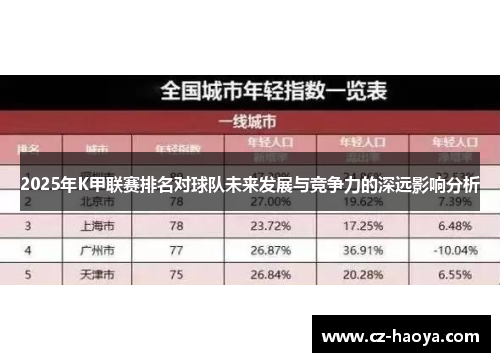 2025年K甲联赛排名对球队未来发展与竞争力的深远影响分析